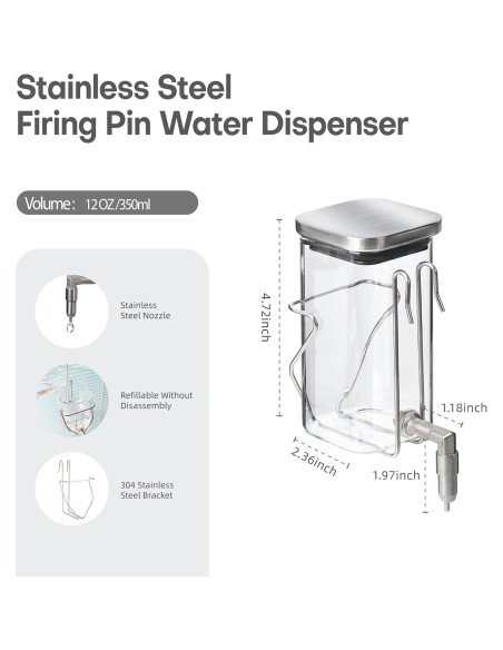 Botella de Agua para Mascotas HardcorePet 350ml Acero Inoxidable