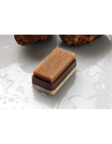 Cepillo Limpiador de Patatas HIC Kitchen - Cerdas Doble Textura