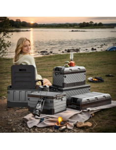 Caja Organizadora Plegable HAOFALUC 60L Asiento Camping Azul 2