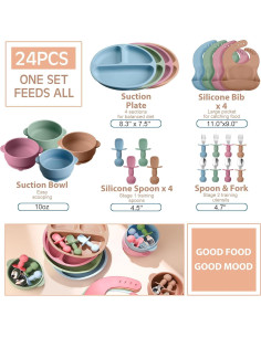 Conjunto de Alimentación de Silicona Yinder 24 Piezas Bebés 2