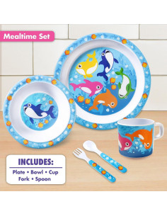 Juego de Alimentación 5 Piezas Bentology Tiburón - Apto Lavavajillas 2