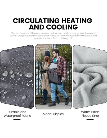 Cubierta para Portabebés Orzbow Gris Oscuro 3 Temporadas Impermeable