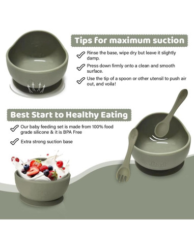 Juego de Alimentación para Bebés Dahzii 6 Piezas Antideslizante