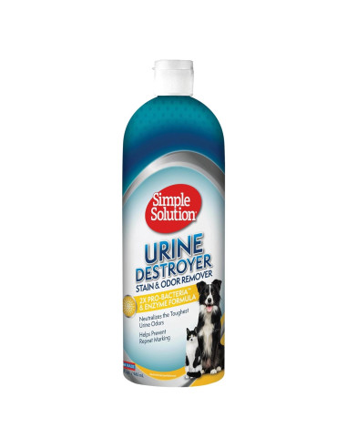 Limpiador Enzimático Simple Solution 946 ml - Destruye Orina Mascotas