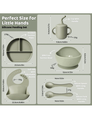 Juego de Alimentación para Bebés Dahzii 6 Piezas Antideslizante