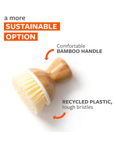 Cepillo de Platos Ergonómico Full Circle de Bambú Blanco 2