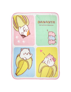 Manta de Forro Polar Bananya Bioworld 152x114 cm Suave