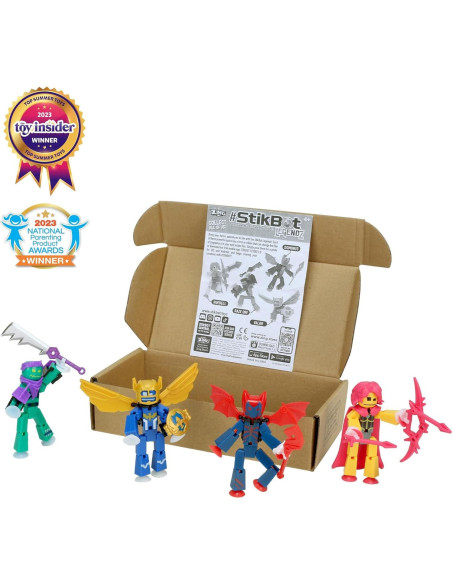 Figuras de Acción StikBot Legendz Zing - 4 Personajes y Accesorios