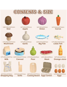 Set de Juguetes de Comida de Madera JOYSINTOY para Niños 3+ 2