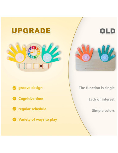 Bloques numéricos educativos 2 en 1 con reloj Montessori