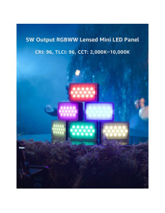 Luces LED RGBWW Aputure MC Pro, Panel Mini 5W, IP65 2
