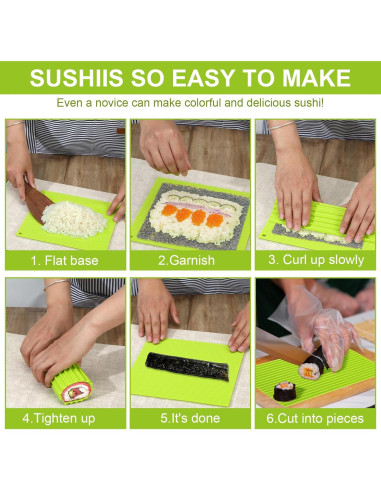 Estera de Sushi de Silicona HJZHII Antiadherente 21.8x19.8 cm