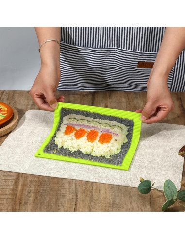 Estera de Sushi de Silicona HJZHII Antiadherente 21.8x19.8 cm