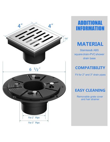 Desagüe de Ducha Cuadrado Neodrain 10x10 cm Acero Inoxidable