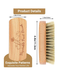 Cepillo de Verduras SEPGLITTER de Madera, Limpieza Eficaz 2