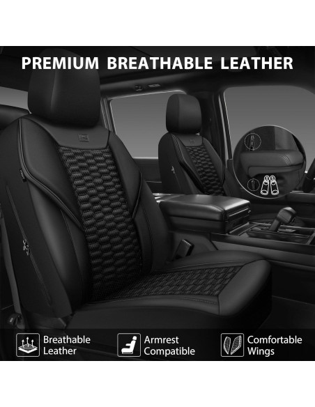 Cubiertas de Asiento de Cuero PU Negro CAR PASS Juego Completo