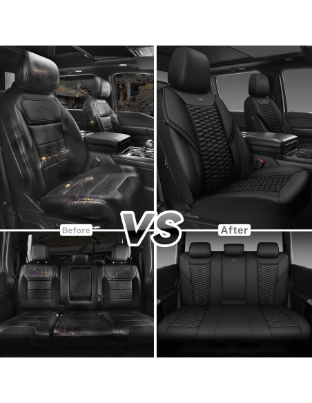 Cubiertas de Asiento de Cuero PU Negro CAR PASS Juego Completo