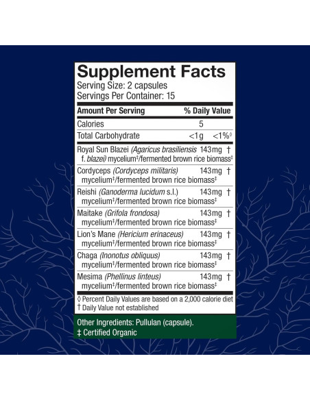 Suplemento de Hongos Host Defense Stamets 7 - 30 Cápsulas