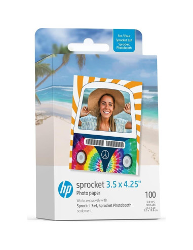 Impresora de fotos instantáneas HP Sprocket Rosa 3x4 - 100 Hojas