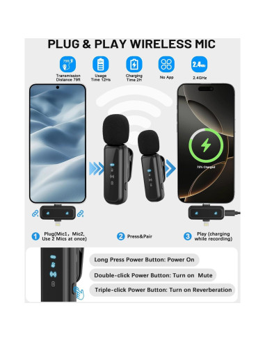 Kit de Vlogging Completo para iPhone/Android con Trípode 180cm