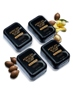 Jabón Negro Africano en Barra 4 Unidades - Manteca de Karité