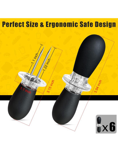 Juego de Sujetadores de Mazorcas de Maíz AQRINGO 12 Pcs Negro