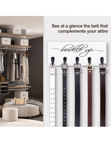 Organizador de Corbatas y Cinturones UGZOO Blanco 30.5x12 cm