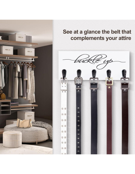 Organizador de Corbatas y Cinturones UGZOO Blanco 30.5x12 cm