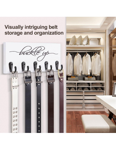 Organizador de Corbatas y Cinturones UGZOO Blanco 30.5x12 cm