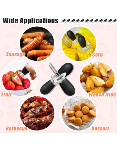 Juego de Sujetadores de Mazorcas de Maíz AQRINGO 12 Pcs Negro