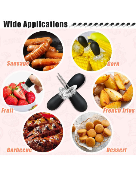 Juego de Sujetadores de Mazorcas de Maíz AQRINGO 12 Pcs Negro