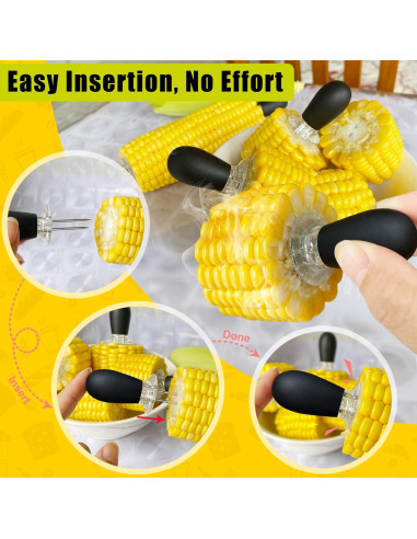 Juego de Sujetadores de Mazorcas de Maíz AQRINGO 12 Pcs Negro