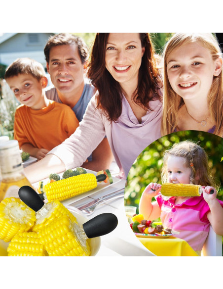 Juego de Sujetadores de Mazorcas de Maíz AQRINGO 12 Pcs Negro