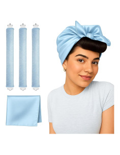 Set de Rulos Sin Calor VISOFO 3 Piezas Terciopelo Azul