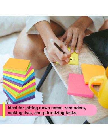 Notas Adhesivas OHOME 3x3 cm - 12 Blocs Coloridos 480 Hojas