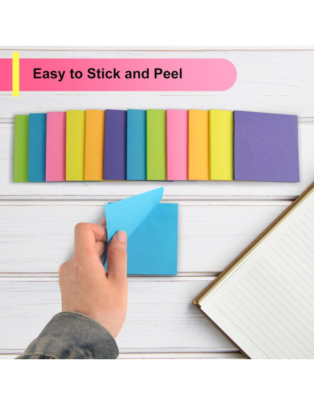 Notas Adhesivas OHOME 3x3 cm - 12 Blocs Coloridos 480 Hojas