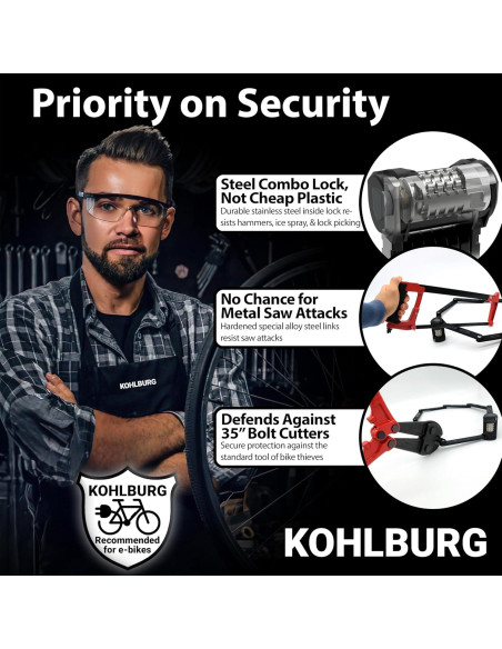 Candado Plegable KOHLBURG Florence 109 cm Alta Seguridad