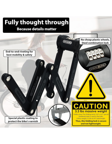 Candado Plegable KOHLBURG Florence 109 cm Alta Seguridad
