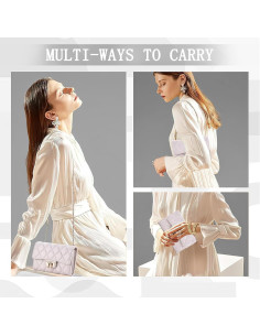 Bolso Cruzado Acolchado AUYKERUN Blanco Beige para Mujeres 2