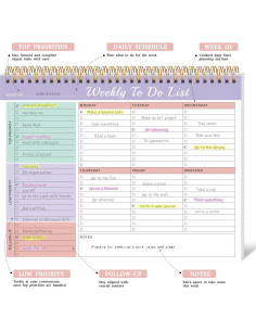 Notepad de Lista de Tareas Semanal Kamoy 52 Hojas Carta 2