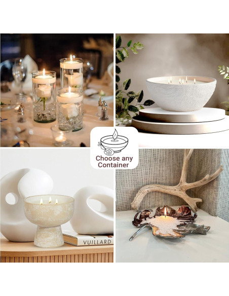 Kit de Fabricación de Velas Fiora Naturals - 30 Mechas, 510g Cera