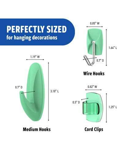 Ganchos Mixtos Command Aloe - 9 Ganchos Adhesivos Sin Daños