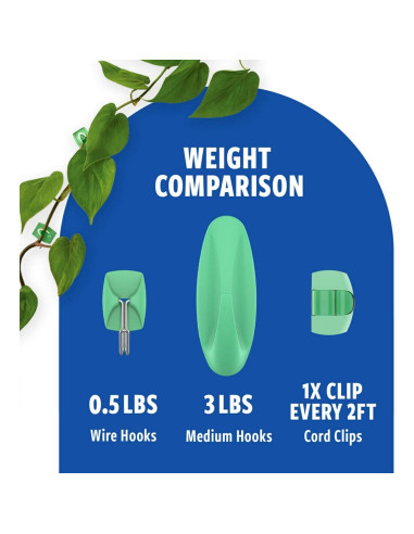 Ganchos Mixtos Command Aloe - 9 Ganchos Adhesivos Sin Daños