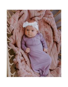 Vestido anudado para bebé unisex Viscosa Bambú Malva 2