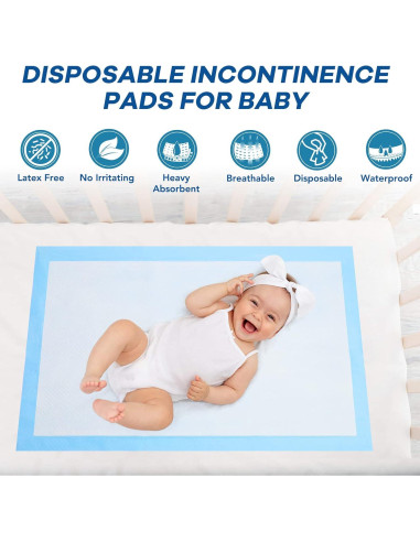 Paquete de 50 almohadillas desechables para bebés 33x46cm