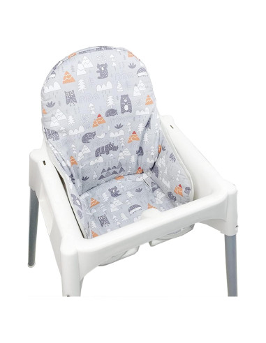 Cubierta Acolchada ZARPMA para Trona Antilop IKEA - Bosque Gris