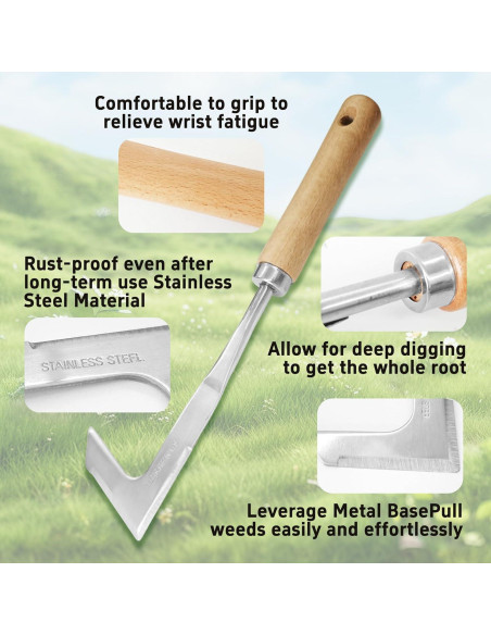 Juego de Herramientas de Jardín PDETVEO 2 Piezas Acero Inoxidable