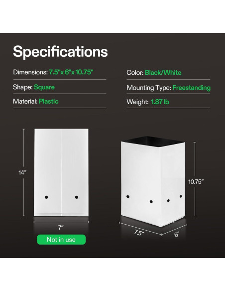 Bolsas de Cultivo VIVOSUN 50-Pack 7.57 L para Plantas
