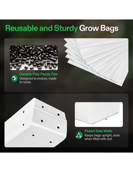 Bolsas de Cultivo VIVOSUN 50-Pack 7.57 L para Plantas