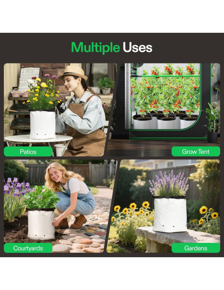 Bolsas de Cultivo VIVOSUN 50-Pack 7.57 L para Plantas